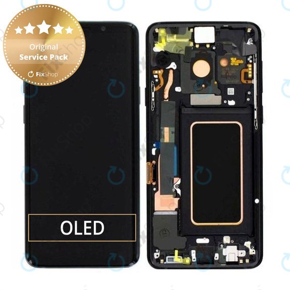 дисплей за Samsung S9 Plus G965F, G965FD, Тъчскрийн и рамка, Midnight Black, GH97-21691A, GH97-21722A, GH97-21692A, Genuine Service Pack