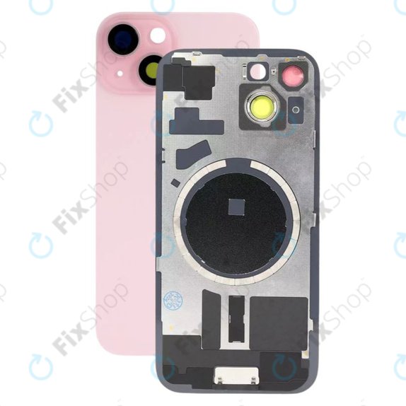 задния капак с обектив на камерата за iPhone 15, Розово, Pink