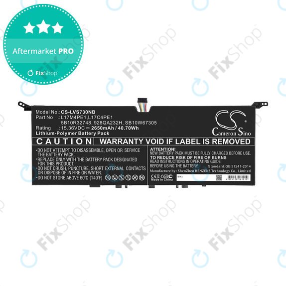 Батерия за Lenovo IdeaPad 730-13, 2650mAh, Li-Pol, 15.36V, 5B10R32748, HQ