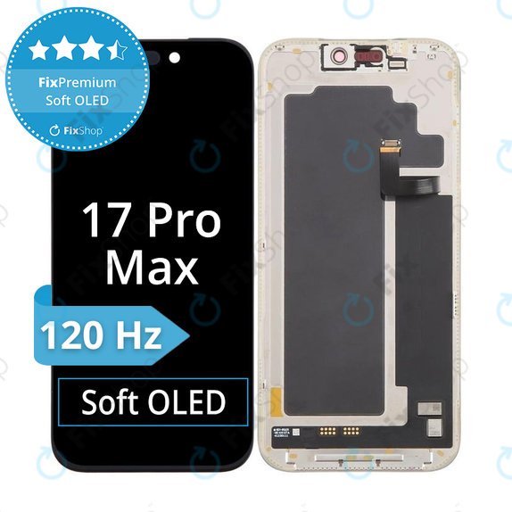 Дисплей Soft OLED 120Hz за iPhone 17 Pro Max, Тъчскрийн с рамка, FixPremium