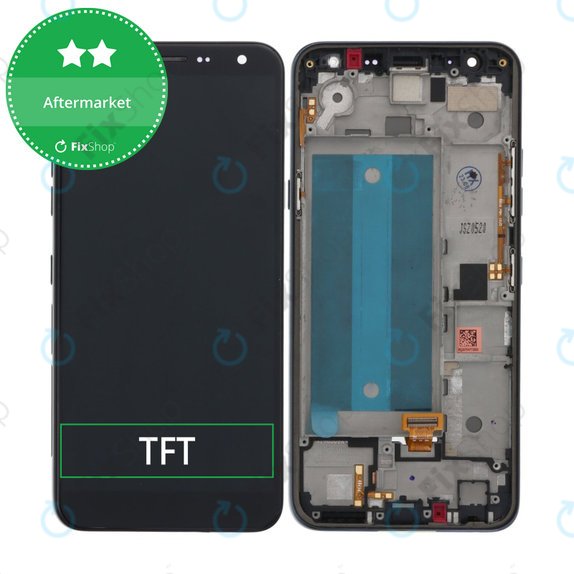 Дисплей за LG K40, Black, Тъчскрийн с рамка