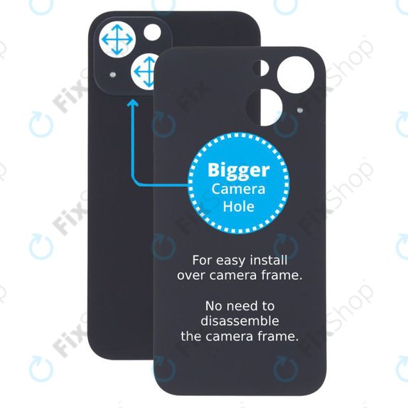 задния капак с голям отвор за камера за iPhone 13 Mini, Midnight
