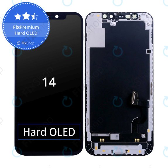 Дисплей Hard OLED за iPhone 14, Тъчскрийн с рамка, FixPremium