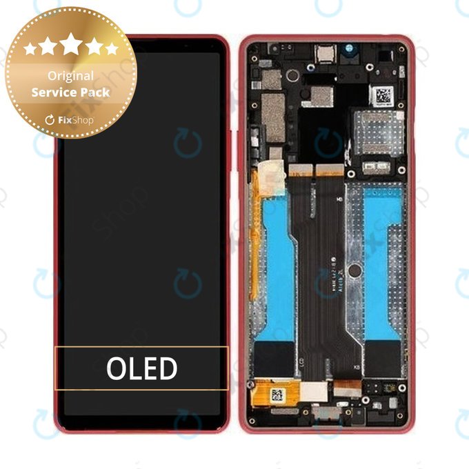 дисплей за Sony Xperia 10 III, Тъчскрийн и рамка, A5034095A, Розово, Pink, Genuine Service Pack