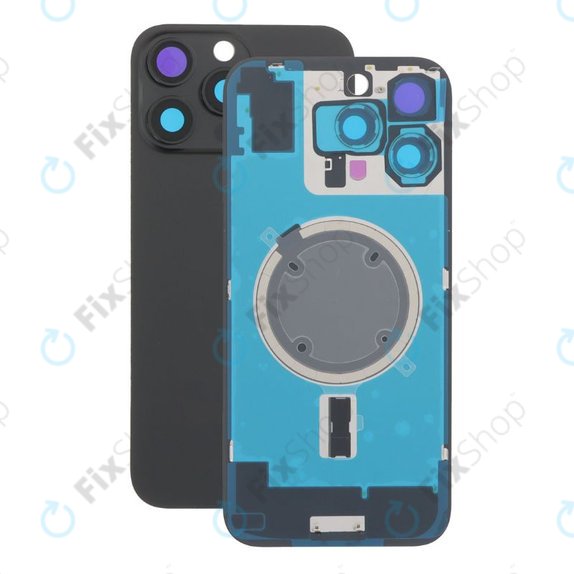 Задно стъкло на корпус + стъкло на камера + метална пластина + MagSafe магнит за iPhone 16 Pro Max, Black Titanium