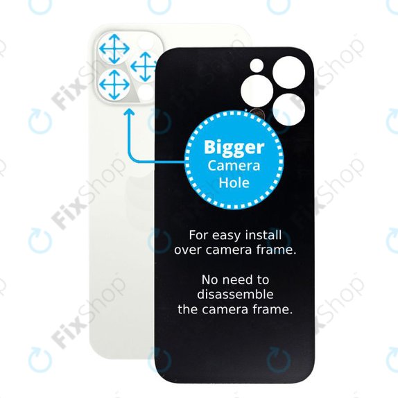 задния капак с голям отвор за камера за iPhone 12 Pro, Сребро, Silver
