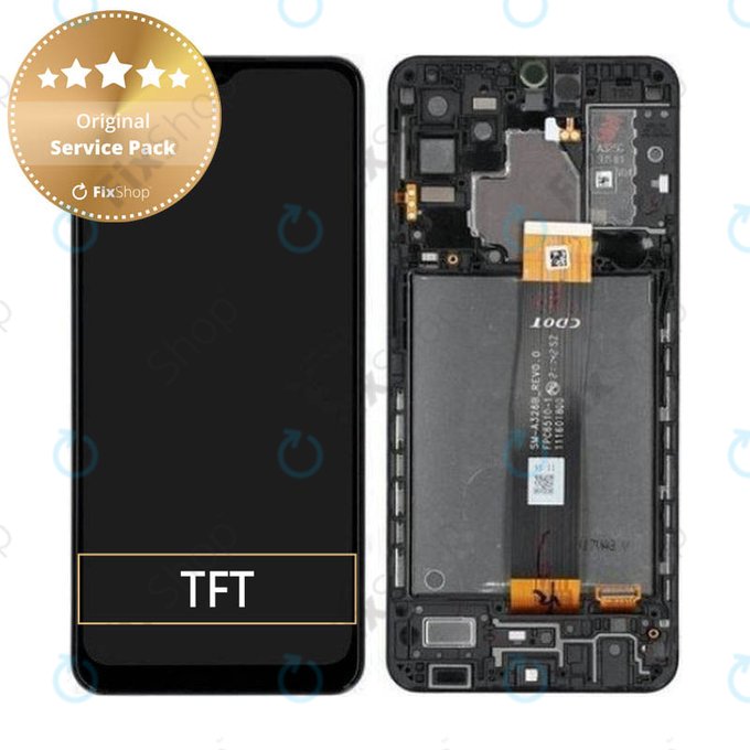 дисплей за Samsung A32 5G A326B, Тъчскрийн и рамка, GH82-25121A, GH82-25122A, Awesome Black, Genuine Service Pack