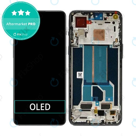 дисплей OLED за OnePlus Nord 2T CPH2399 CPH2401, Тъчскрийн и рамка, черен, Black
