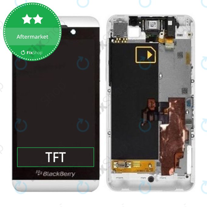 дисплей за Blackberry Z10 3G, Тъчскрийн и рамка, бял, White, TFT