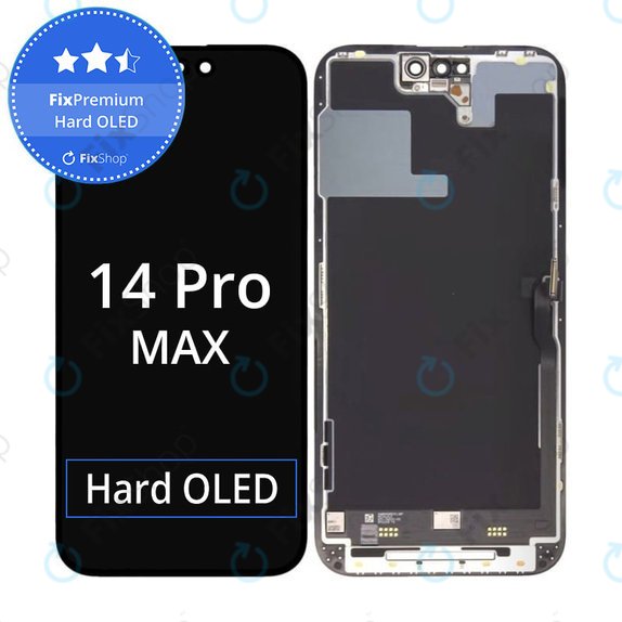 Дисплей Hard OLED за iPhone 14 Pro Max, Тъчскрийн с рамка, FixPremium