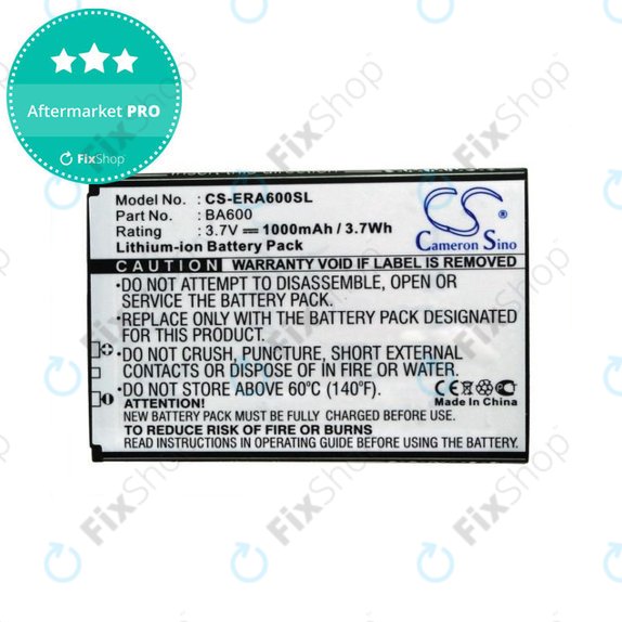 Батерия за Sony Ericsson Kumquat, ST25, ST25i, Xperia U, 1000mAh, Li-Ion, 3.7V, BA600, HQ
