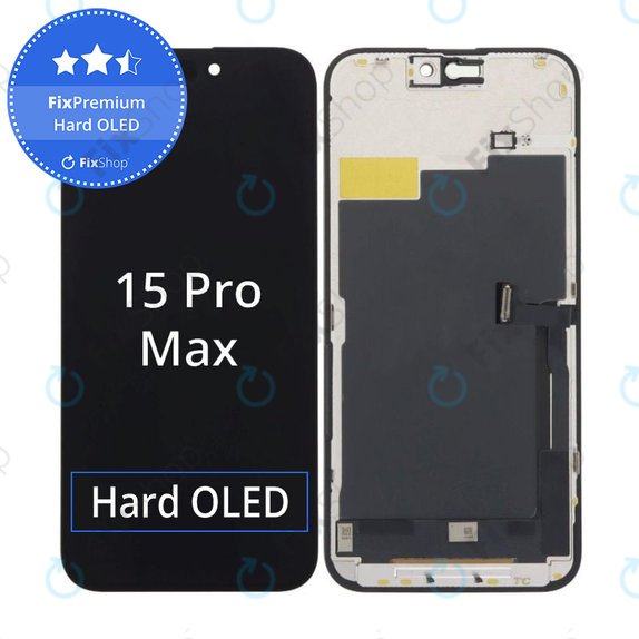 Дисплей Hard OLED за iPhone 15 Pro Max, Тъчскрийн с рамка, FixPremium