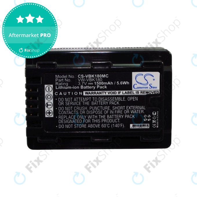 Батерия за Panasonic HDC, HC a SDR, 1500mAh, Li-Ion, 3.7V, VW-VBK180, HQ