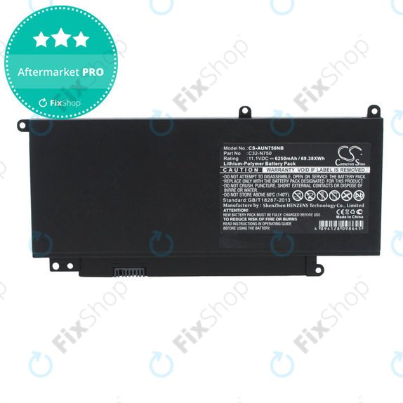 Батерия за Asus N750, R750, 6250mAh, Li-Pol, 11.1V, C32-N750, HQ