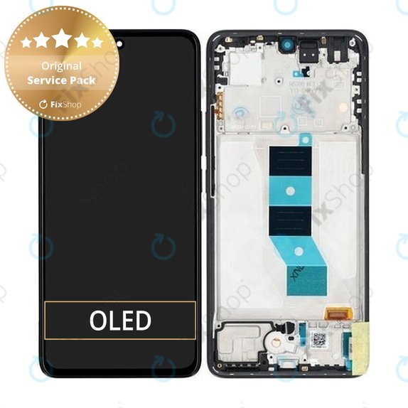Дисплей за Xiaomi Redmi Note 14 5G 24094RAD4G, Midnight Black, Тъчскрийн с рамка, 56002000O1700 Genuine Service Pack