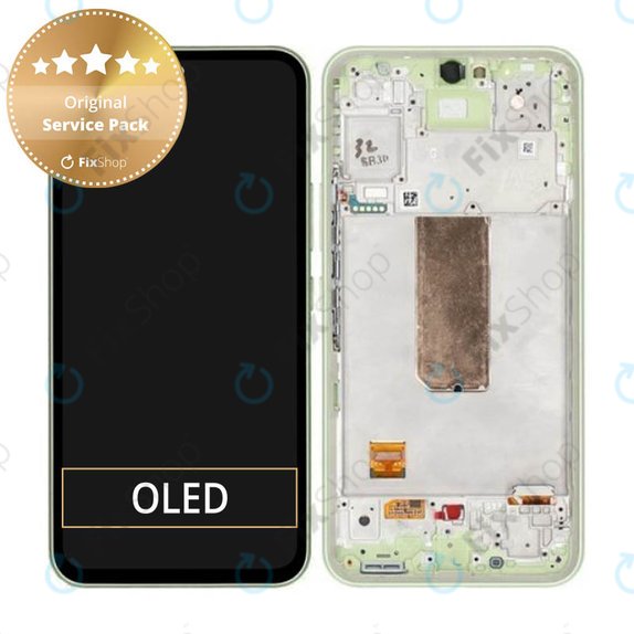 дисплей за Samsung A54 5G A546B, Тъчскрийн и рамка, GH82-31231C, GH82-31232C, Light Green, Genuine Service Pack