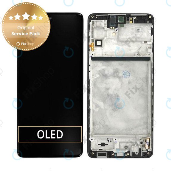 дисплей за Samsung M51 M515F, Тъчскрийн и рамка, GH82-23568A, GH82-24168A, GH82-24166A, Celestial Black, Genuine Service Pack
