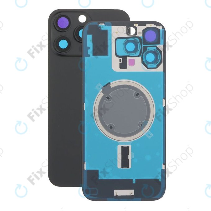 Задно стъкло на корпус + стъкло на камера + метална пластина + MagSafe магнит за iPhone 16 Pro Max, Black Titanium