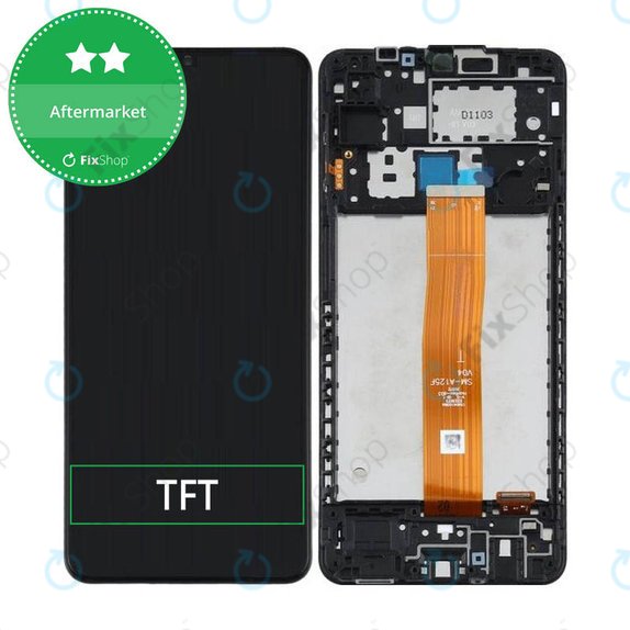 дисплей за Samsung A12 A125F, Тъчскрийн и рамка, черен, Black, TFT