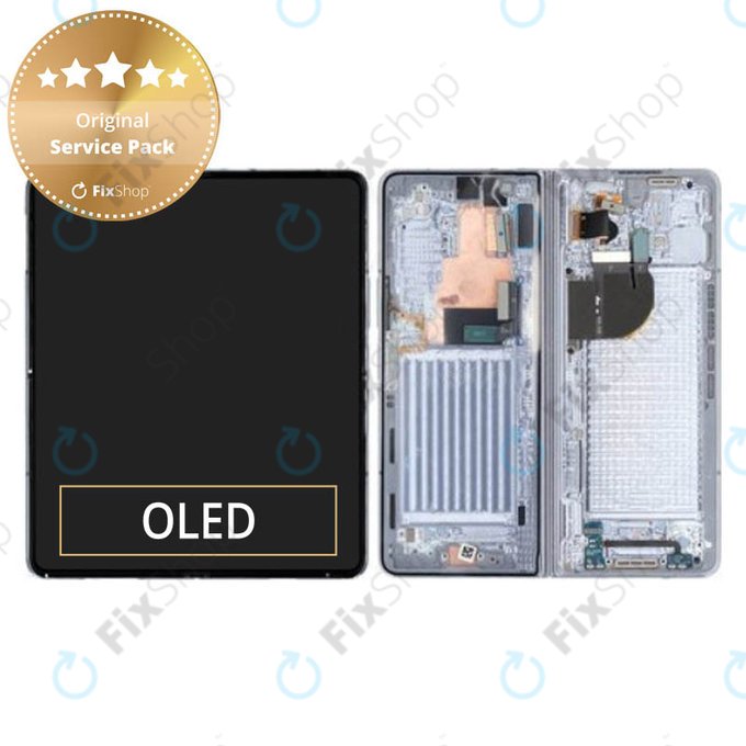 дисплей за Samsung Z Fold 5 F946B, Тъчскрийн и рамка, GH82-31842C, Icy Blue, Genuine Service Pack