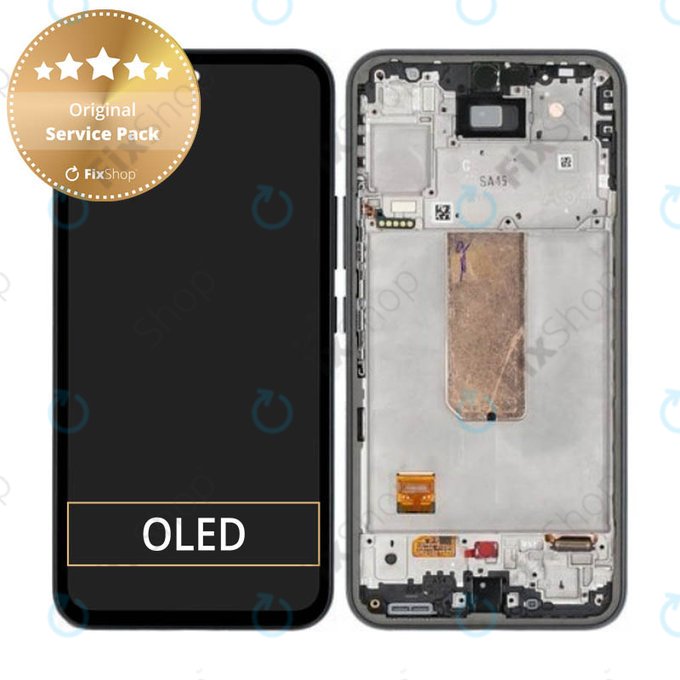 дисплей за Samsung A54 5G A546B, Тъчскрийн и рамка, GH82-31231A, GH82-31232A, черен, Black, Genuine Service Pack