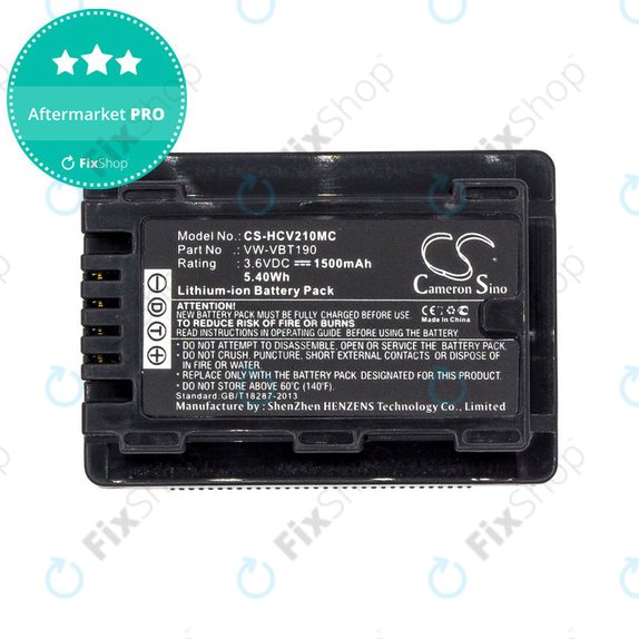 Батерия за Panasonic HC-V210, 1500mAh, Li-Ion, 3.6V, VW-VBT190, HQ
