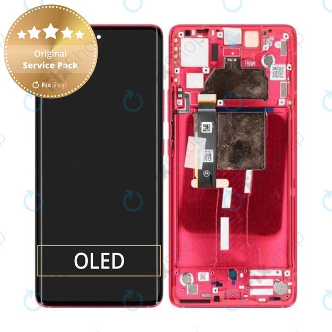 дисплей за Motorola Edge 30 Fusion, Тъчскрийн и рамка, 5D68C22034, Viva Magenta, Genuine Service Pack
