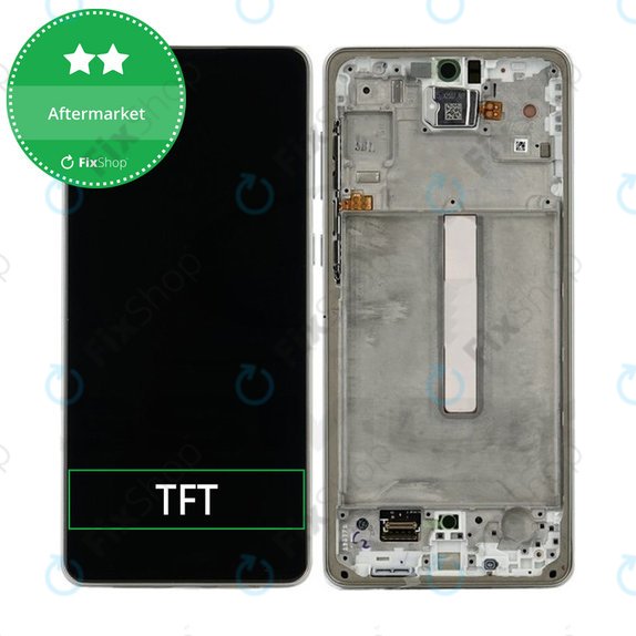дисплей за Samsung A73 A736, Тъчскрийн и рамка, бял, White, TFT