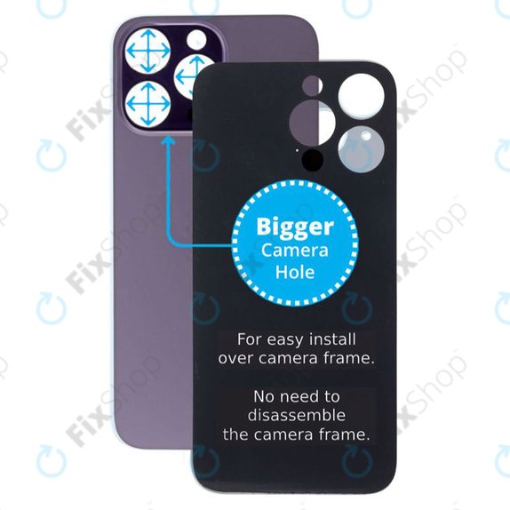 задния капак с голям отвор за камера за iPhone 14 Pro Max, Deep Purple
