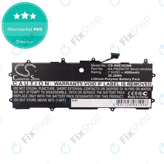 Батерия за Samsung Chromebook Series 3, 4080mAh, Li-Pol, 7.5V, AA-PBZN2TP, HQ
