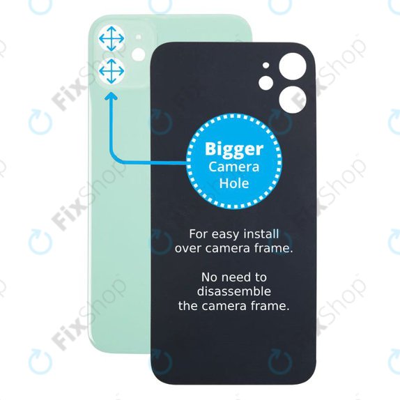 задния капак с голям отвор за камера за iPhone 11, зелен, Green