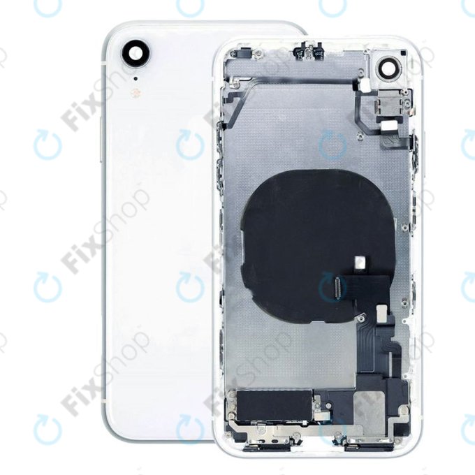 Заден калъф със малки части за iPhone XR, бял, White