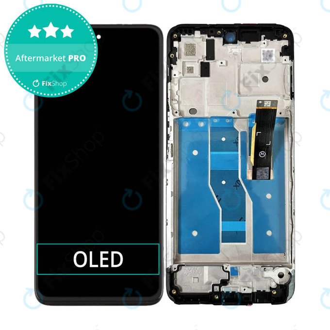 дисплей OLED за Motorola Moto G82 5G XT2225, Тъчскрийн и рамка, Meteorite Grey