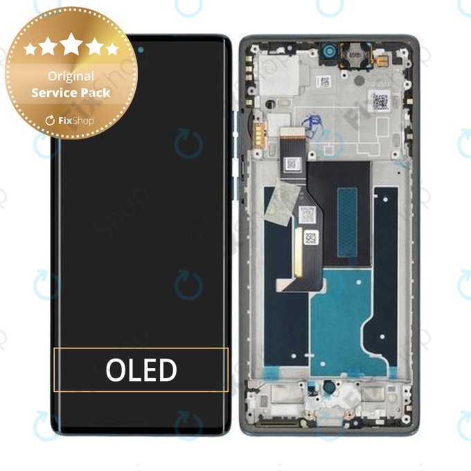 Дисплей за Motorola Edge 50 Fusion, Forest Blue, Тъчскрийн с рамка, 5D68C24633 Genuine Service Pack
