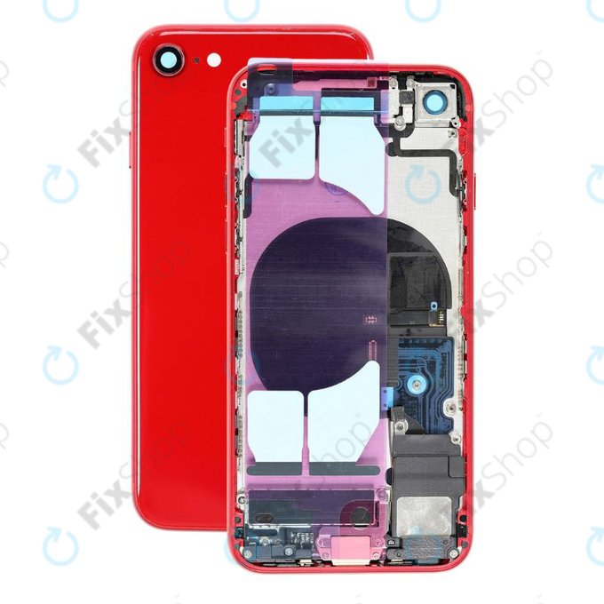 Заден калъф със малки части за iPhone SE (2nd Gen 2020), червен, Red