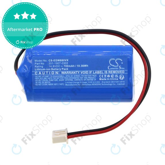 Батерия за Ecovacs Winbot 880, 700, 700mAh, Li-Ion, 14.8V, 201-1907-0302, HQ