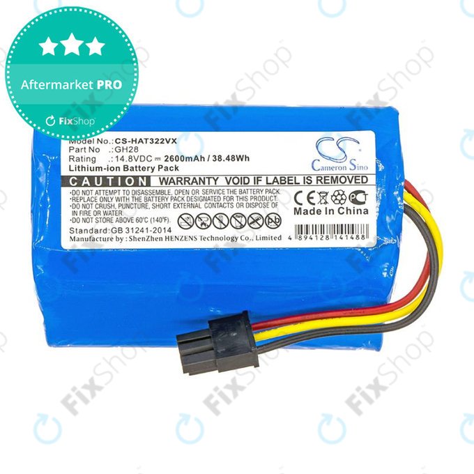 Батерия за Fomt R620c, Haier T322, J300s, Liectroux DH860, TCL S15, Tomefon, 2600mAh, Li-Ion, 14.8V, GH28, HQ