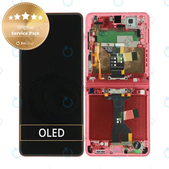 Дисплей за Samsung Z Flip 7 F766B, Coralred, Тъчскрийн с рамка, GH82-37581D Genuine Service Pack