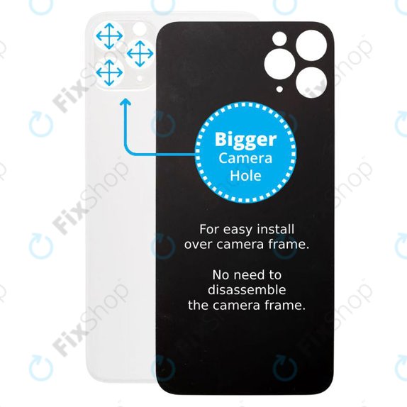 задния капак с голям отвор за камера за iPhone 11 Pro Max, Сребро, Silver