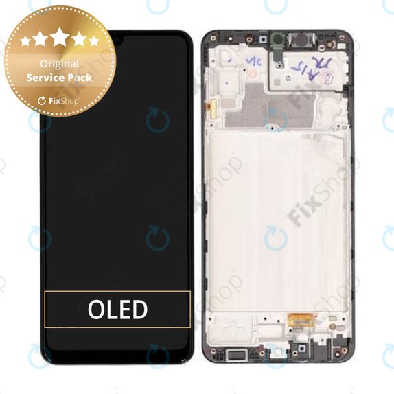 дисплей за Samsung M32 M325F, Тъчскрийн и рамка, GH82-25981A, GH82-26193A, Black, Genuine Service Pack