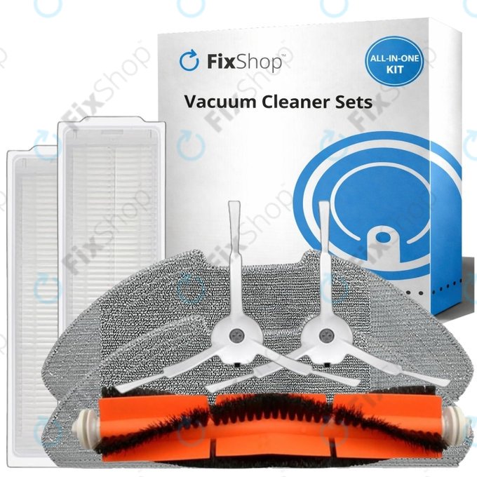 Комплект резервни части за Xiaomi Mi Robot Vacuum Mop 2 Pro, 2 Lite (1x Основна четка, 2x Филтър, 2x Странична четка, 2x Моп кърпа)