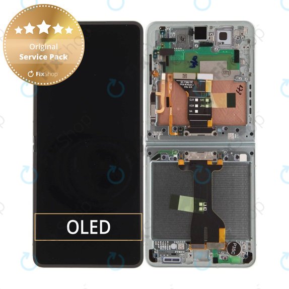 Дисплей за Samsung Z Flip 7 F766B, Mint, Тъчскрийн с рамка, GH82-37581E Genuine Service Pack