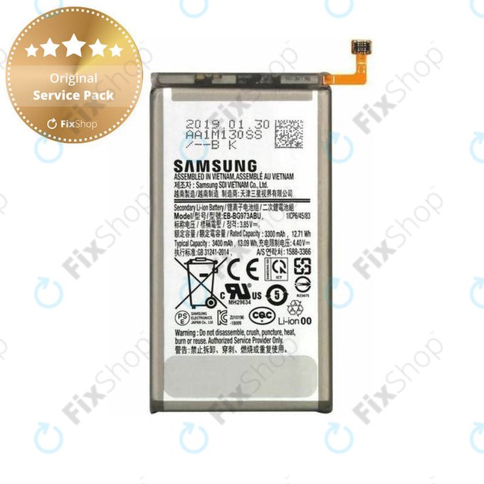 Батерия за Samsung S10 G973F, EB-BG973ABU, 3400mAh, GH82-18826A, Genuine Service Pack