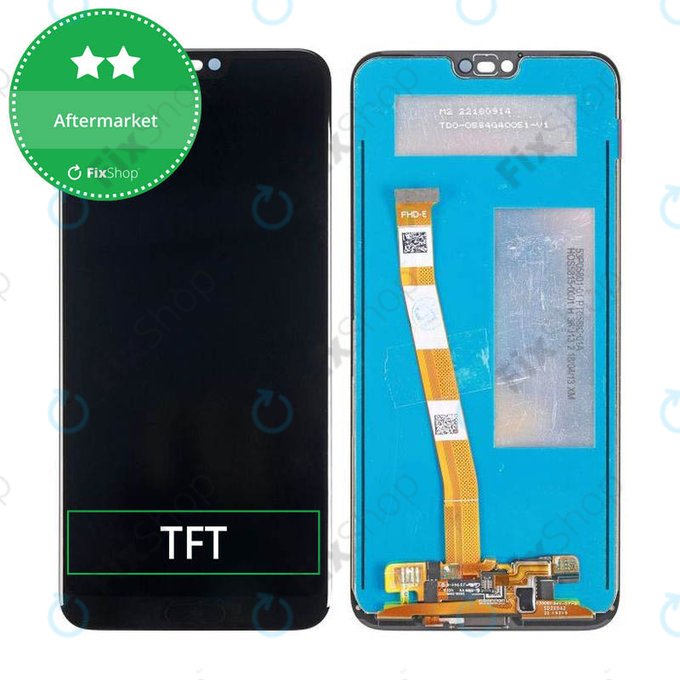дисплей за Huawei Honor 10, Тъчскрийн без рамка, черен, Black, TFT, с вграден сензор за пръстов отпечатък