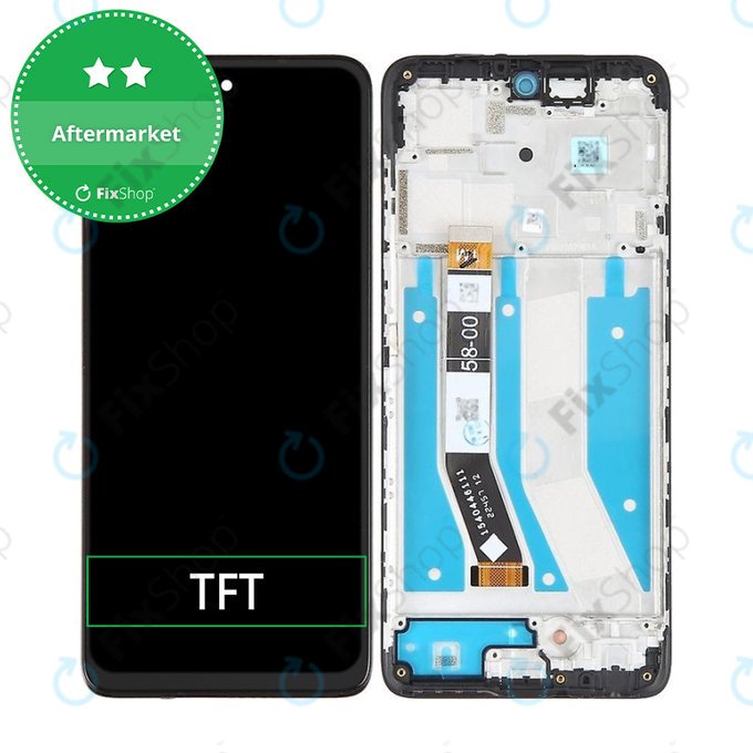 дисплей за Motorola Moto G73, Тъчскрийн и рамка, черен, Black, TFT