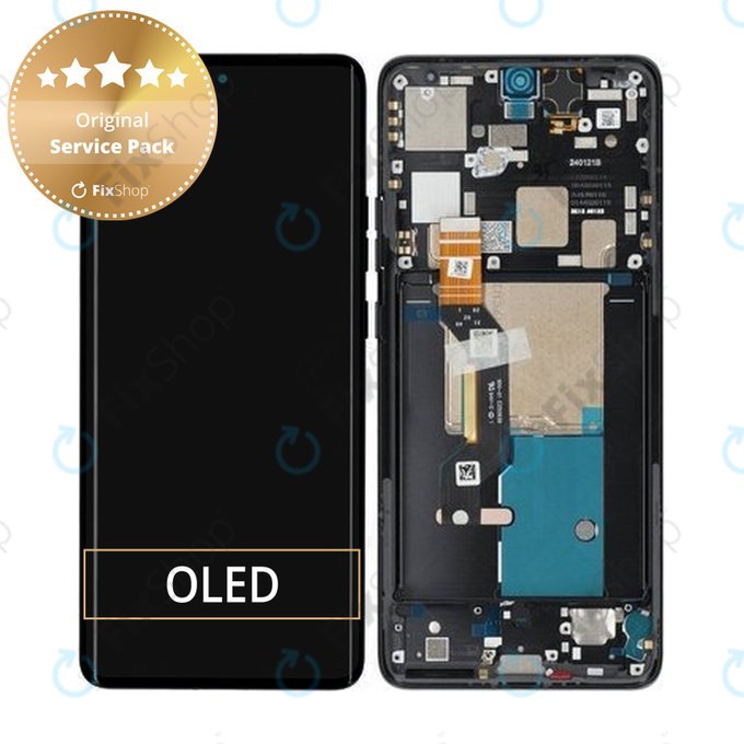 дисплей за Motorola Edge 50 Pro, Тъчскрийн и рамка, 5D68C24092, 5D68C24322, Black Beauty, Genuine Service Pack