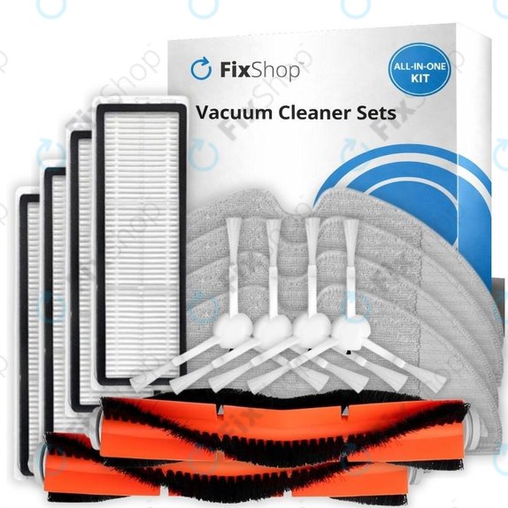 Комплект резервни части за Xiaomi Mi Robot Vacuum Mop (Mijia 1C), 2 (Mijia 2C), 2 Pro+ (Mijia 1T) (2x Основни четки, 4x Филтри, 4x Странични четки, 4x Моп кърпи)
