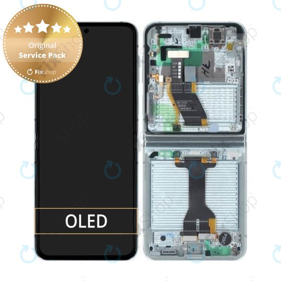 дисплей за Samsung Z Flip 5 F731B, Тъчскрийн и рамка, GH82-31828D, GH82-31827D, Mint, Genuine Service Pack