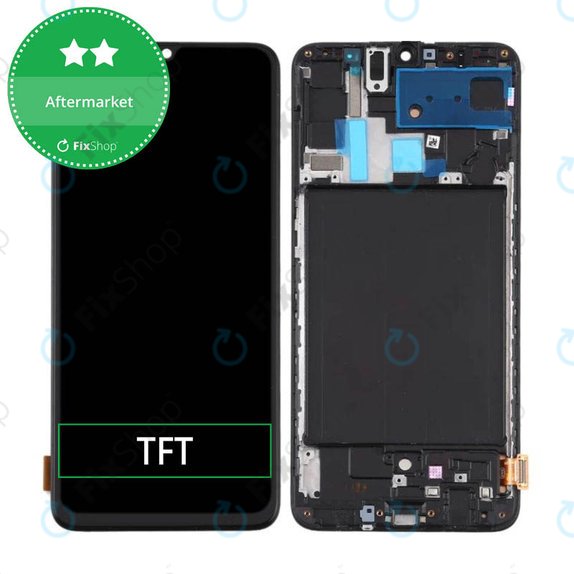 дисплей за Samsung A70 A705F, Тъчскрийн и рамка, черен, Black, TFT