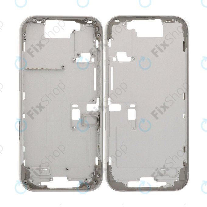 Средна рамка с бутон за включване и бутони за сила на звука за iPhone 16 Pro, White Titanium